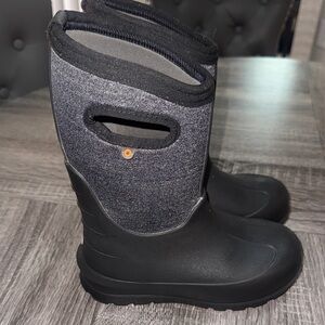 Kids Black and Gray Winter Boots